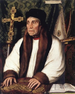  Hans Pintura al %C3%B3leo - Retrato de William Warham Arzobispo de Canterbury Renacimiento Hans Holbein el Joven